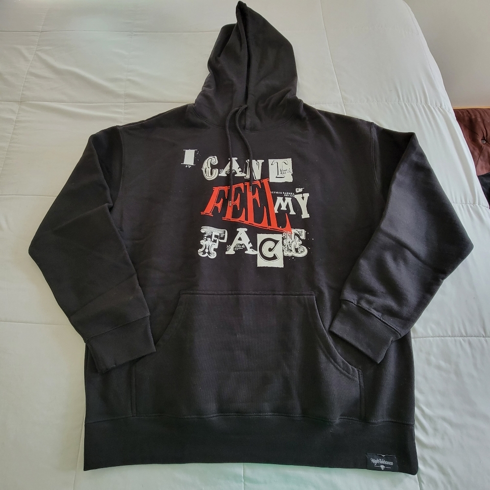 NWOT High Tolerance Clothing I Can't Feel My Face Hoodie, Size 2XL